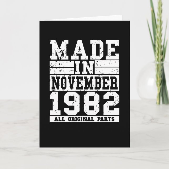 Carte 1982 Anniversaire Novembre Vintage Disant (Devant)