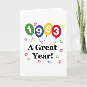 Carte 1983 un anniversaire de grande année