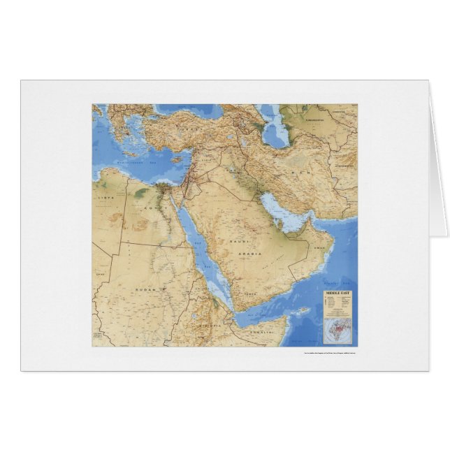 Carte 1993 de Moyen-Orient (Devant horizontal)
