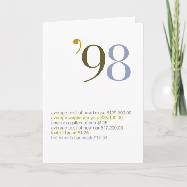Carte 1998 anecdotes amusantes d'anniversaire (Devant)