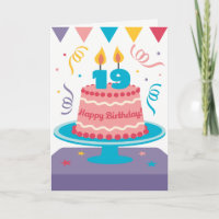 Gâteau D'anniversaire De 10 Ans Avec Bougies Allumées Et Bannière  D'anniversaire De Confettis