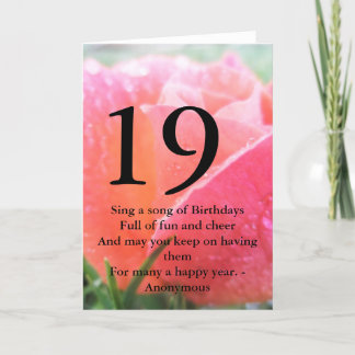 Carte 19ème Anniversaire