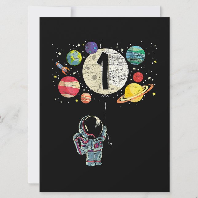 Carte 1 Anniversaire Garçon Astronaut 1er Anniversaire (Devant)
