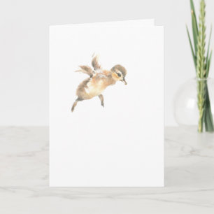 Carte 1) Carte pliée - Jeune canard branchu - 5x7" vierg