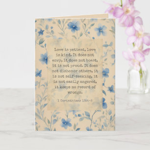 Carte 1 Corinthiens 13:4–5 L'Amour est Patient Floral