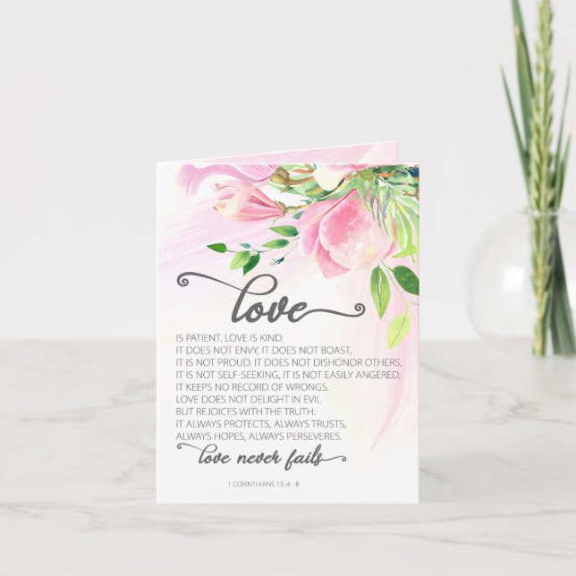 Carte 1 Corinthiens 13:4-8 L'amour est Patient Magnolia  (Devant)