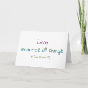 Carte 1 Corinthiens 13 - L'amour endure tout