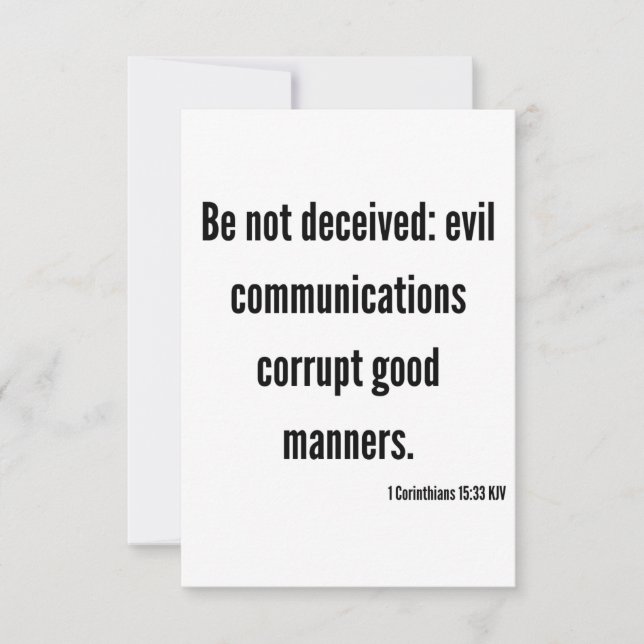 Carte 1 Corinthiens 15:33 KJV Bible Verse Appartement Sa (Devant)