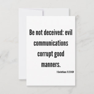 Carte 1 Corinthiens 15:33 KJV Bible Verse Appartement Sa