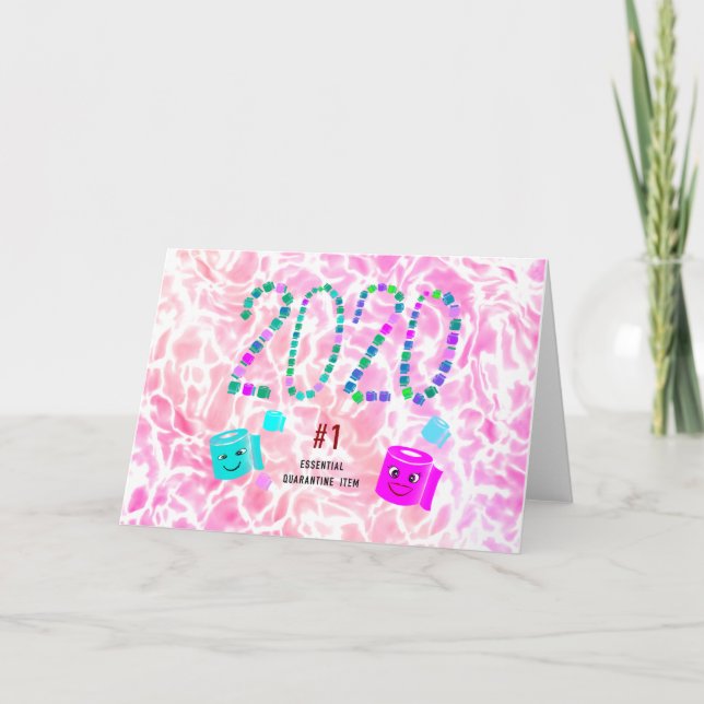 Carte #1 Élément de quarantaine essentiel en rose (Devant)