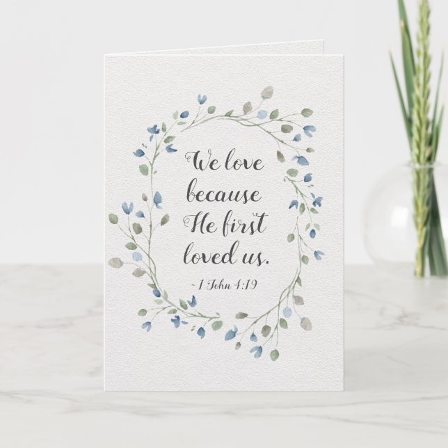 Carte 1 Jean 4:19 Nous aimons parce qu'Il nous a aimés p (Devant)