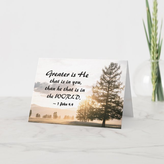 Carte 1 Jean 4:4 Plus grand est celui qui est en toi (Devant)