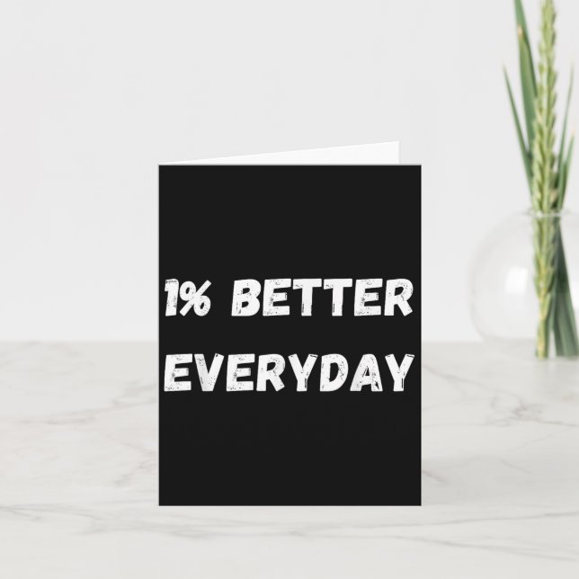 Carte 1% Meilleur chaque jour - Mentalité de motivation  (Devant)