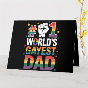 Carte #1 Meilleur papa gay drôle Fête des pères LGBT 