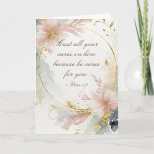 Carte 1 Pierre 5:7 Jetez toutes vos soucis sur lui Bible