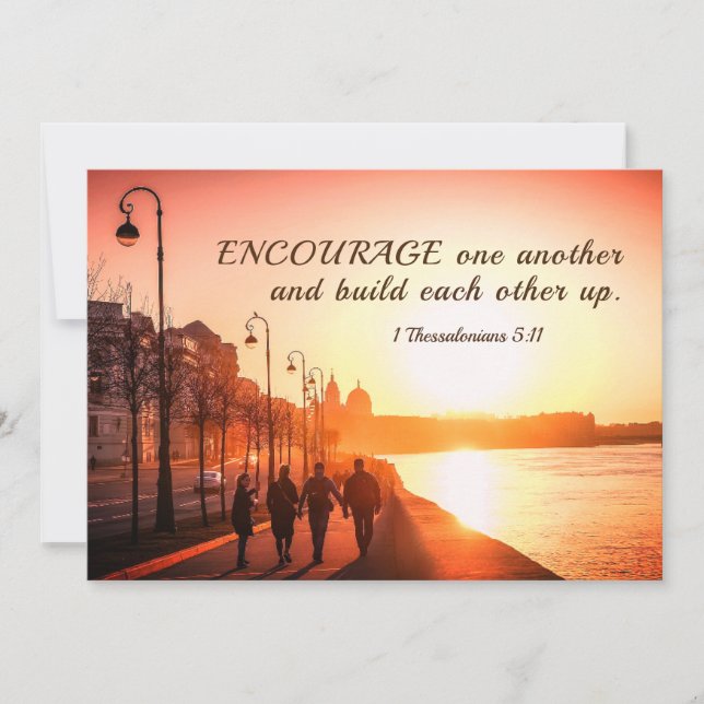 Carte 1 Thessaloniciens 5:11 Encourager la Bible Verse P (Devant)