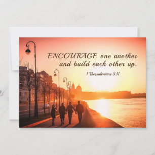 Carte 1 Thessaloniciens 5:11 Encourager la Bible Verse P