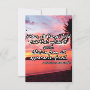 Carte 1 Thessaloniciens 5:21-22 KJV Bible Pic Salutation