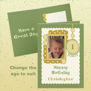 Carte 1er anniversaire 1 aujourd'hui ajouter nom photo o