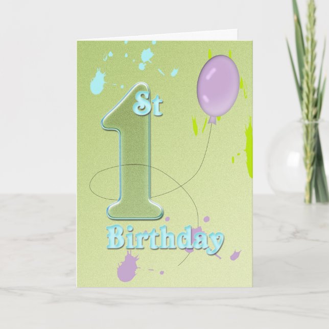 Carte 1er anniversaire (anniversaire) (Devant)