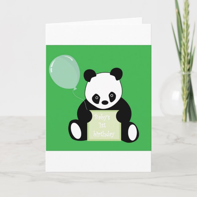 Carte 1er anniversaire de bébé Panda (Devant)