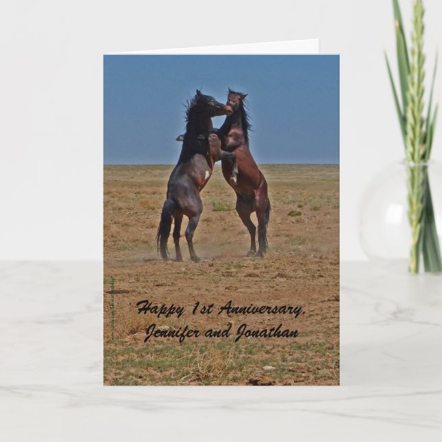 Carte 1er anniversaire de chevaux dansants Cliquez pour  (Devant)