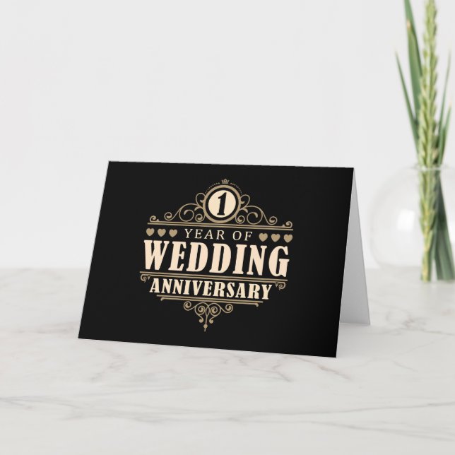 Carte 1er anniversaire de mariage (Devant)