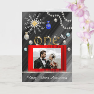 Carte 1er anniversaire de mariage Gold Diamond, Noël, 2