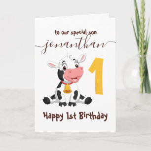 Carte 1er anniversaire de vache !