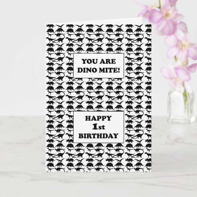 Carte 1er anniversaire Dino Mite (Orchidée)