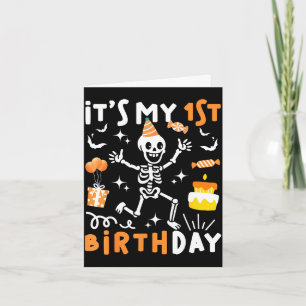 Carte 1er anniversaire enfants drôle squelette 1er anniv