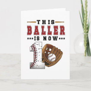 Carte 1er Anniversaire Gift Baseball Joueur 1 An Garçon