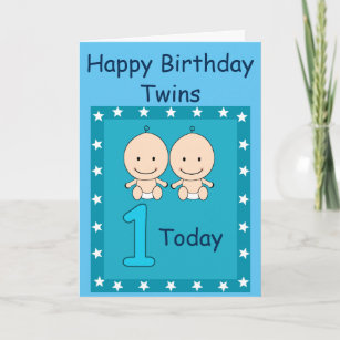 Carte 1er anniversaire Jumeaux Jumeaux Personnalisé