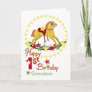 Carte 1er anniversaire Rocking Horse Stars
