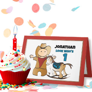 Carte 1er Anniversaire Rodéo Cowboy Wild West Dessin amu