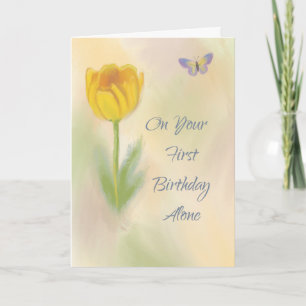 Carte 1er anniversaire seul souvenir aquarelle Flower
