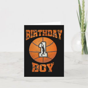 Carte 1er Anniversaire tenue de garçon Basketball 1ère a