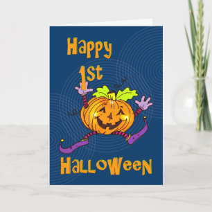 Carte 1er Halloween heureux Citrouille