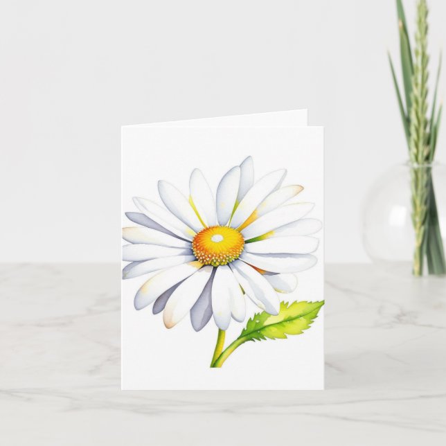 Carte 1er janvier Jour de marguerite B - Aquarelles et s (Devant)