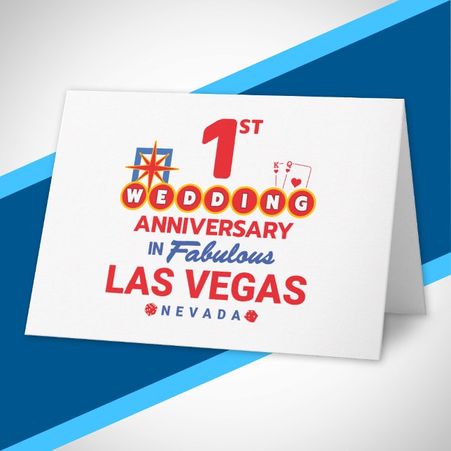 Carte 1er Mariage Anniversaire Couples Las Vegas Voyage (Créateur téléchargé)