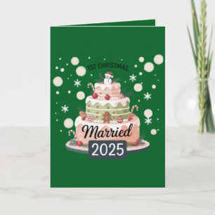 Carte 1er Noël Mariés 2025   Gâteau de Fêtes de Fin d'An