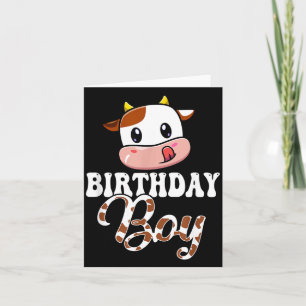 Carte 1ère 2ème 3ème Thème de fête de vache mignonne pou