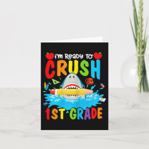 Carte 1ère Année Retour À L'École Enfants De Requins Prê