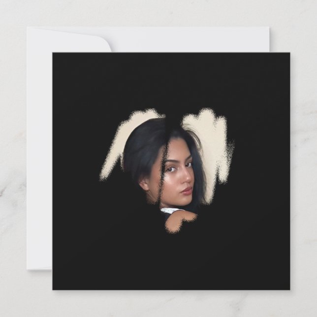 Carte 1ère classe Black Graffiti Heart Frame (Devant)