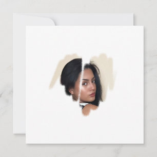 Carte 1ère classe Cadres Coeur Graffiti Blanc