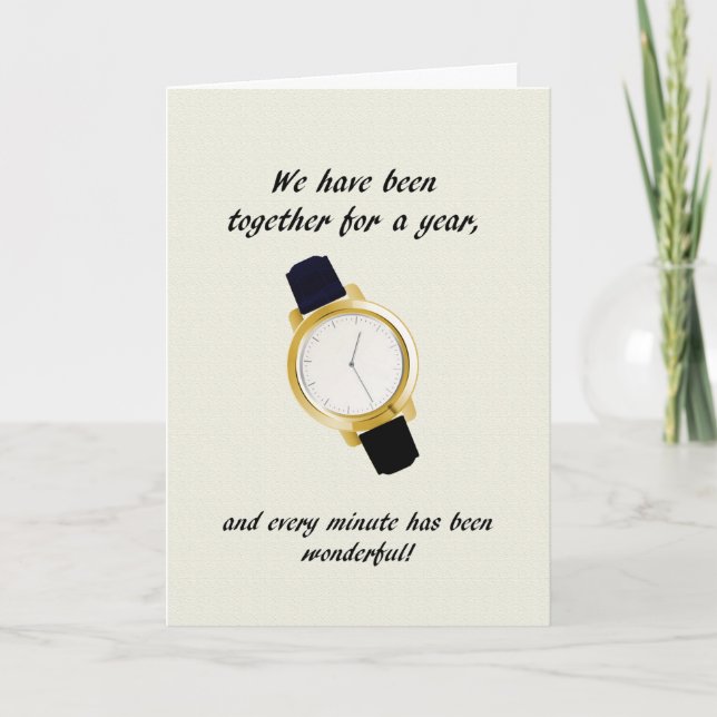 Carte 1ère montre à poignet pour anniversaire de Mariage (Devant)