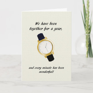 Carte 1ère montre à poignet pour anniversaire de Mariage