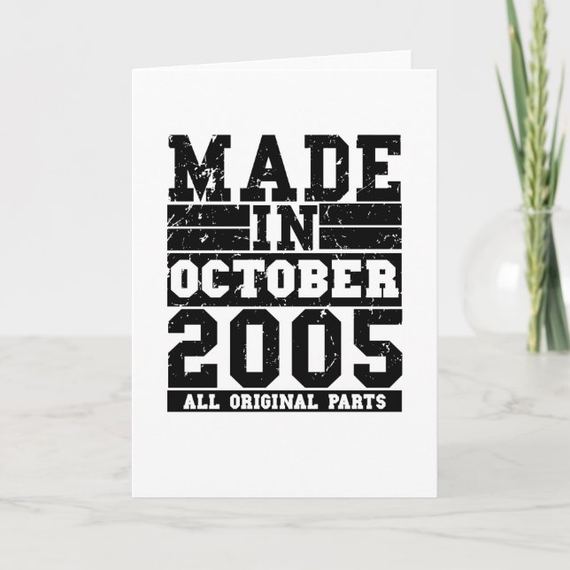 Carte 2005 Anniversaire octobre Vintage Discours (Devant)