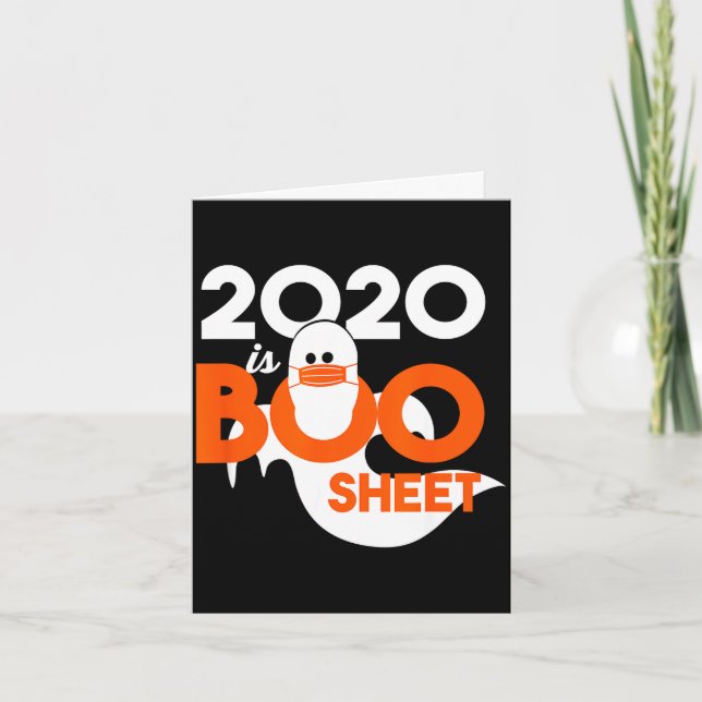Carte 2020 est boo feuille fantôme halloween  (Devant)