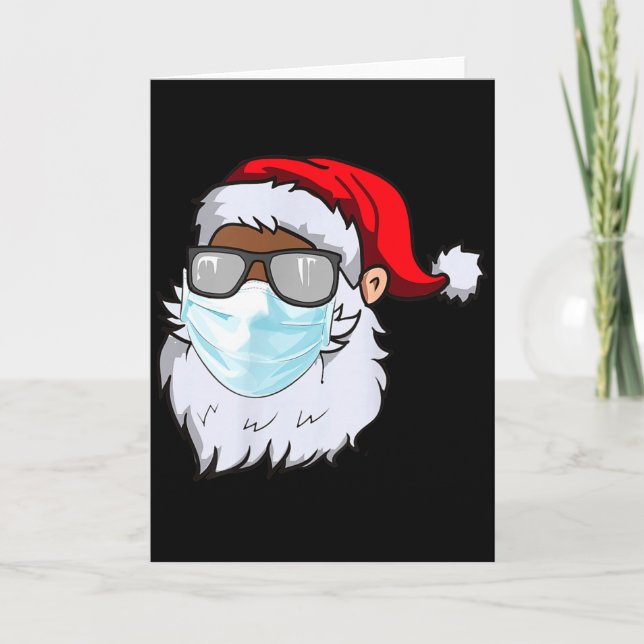 Carte 2020 Santa With Face Mask Black African American C (Devant)